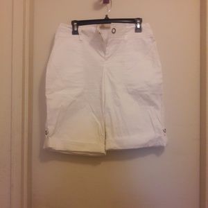 Women's White Bermuda Shorts